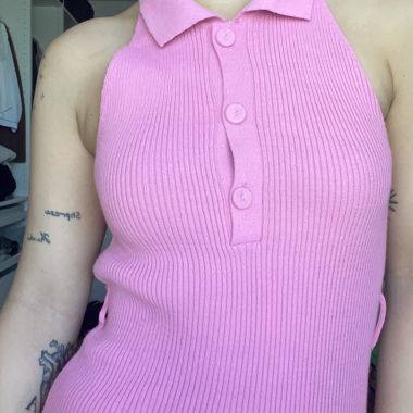 pinkes Stoffkleid