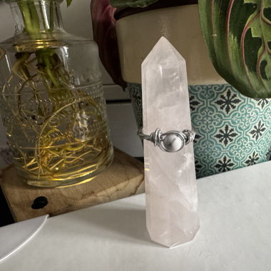 Handmade howlite ring