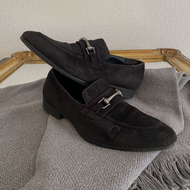 Black suede moccasins
