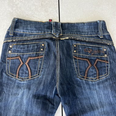 Onado Industry Jeans Y2K à Taille Basse et Coupe Trompette (S)
