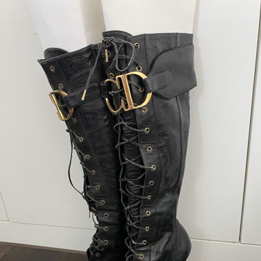 Vintage Christian Dior 2000 Ostrich Leather Boots