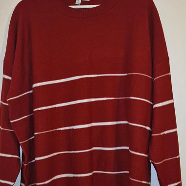 Pull maille fine large a rayure 
