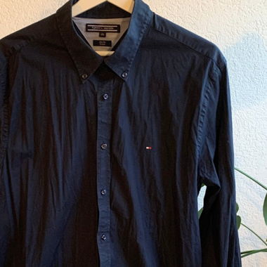 Tommy Hilfiger Men's Shirt Dark Blue