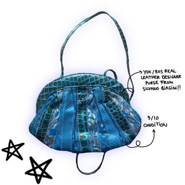 y2k/90s real snake leather designer bag