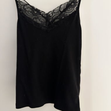 Black 00s Lace Top with Back Cutout