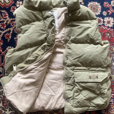 Vintage Ralph lauren vest, olive with fake fur 