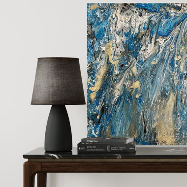 Tableau en acrylique, bleue, doré - Art abstrait 