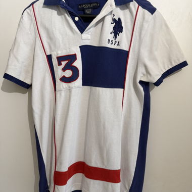 USPA-Polo in Weiss und Blau, Grösse S