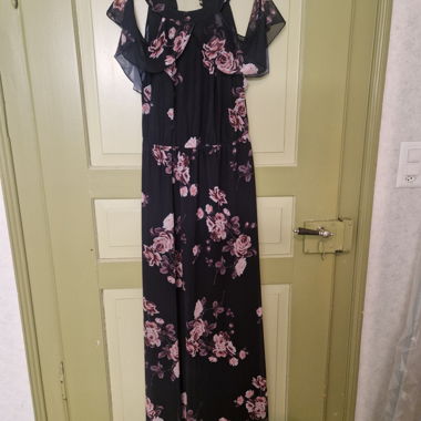Blumen-Maxikleid schwarz