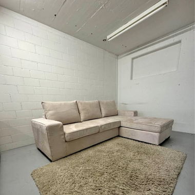 Beige Ecksofa   Alcantara Top Qualität