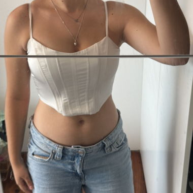 White corset top with straps