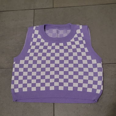karierte crop veste