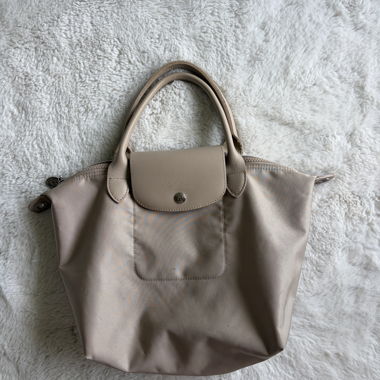 Sac Longchamp beige avec bandoulière