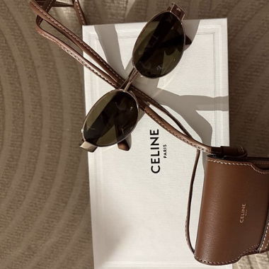 CELINE Sunglasses, rosé gold with leather case (NEW)