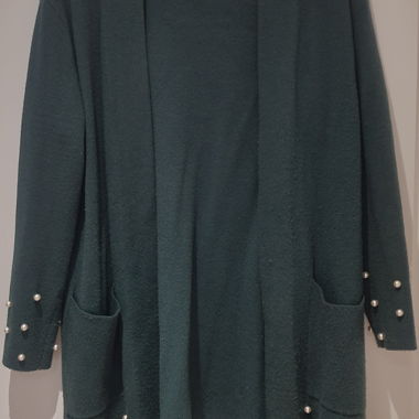 Veste cardigan vert foret à perles
