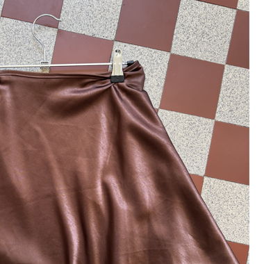 Brown Satin Skirt
