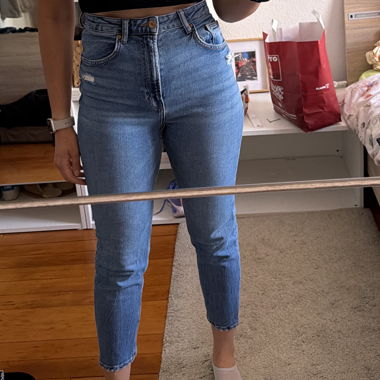 Jeans a vita alta blu