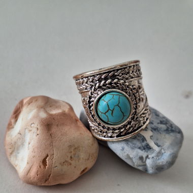 Bague réglable turquoise 
