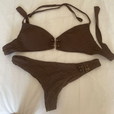 brown detailed bikini