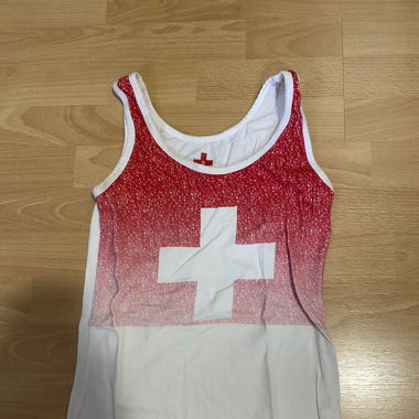 Tank Top Weiss Mit Schweizerkreuz