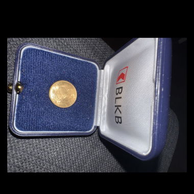 Gold Vreneli 1914 in its case