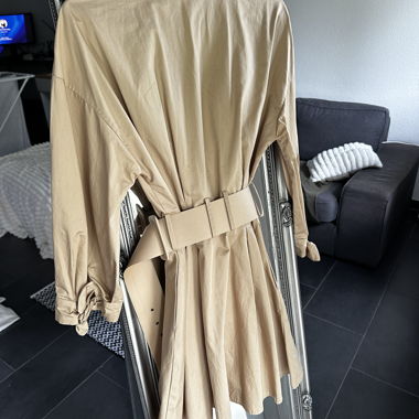 Zara Beige belted shirt dress