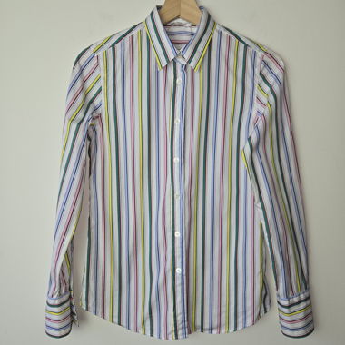 CAMICIA IN COTONE ITALIANO, A RIGHE, XS, CONDIZIONE PERFETTA