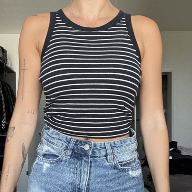 Haut sans manches côtelé Uniqlo avec soutien-gorge intégré - Taille XS