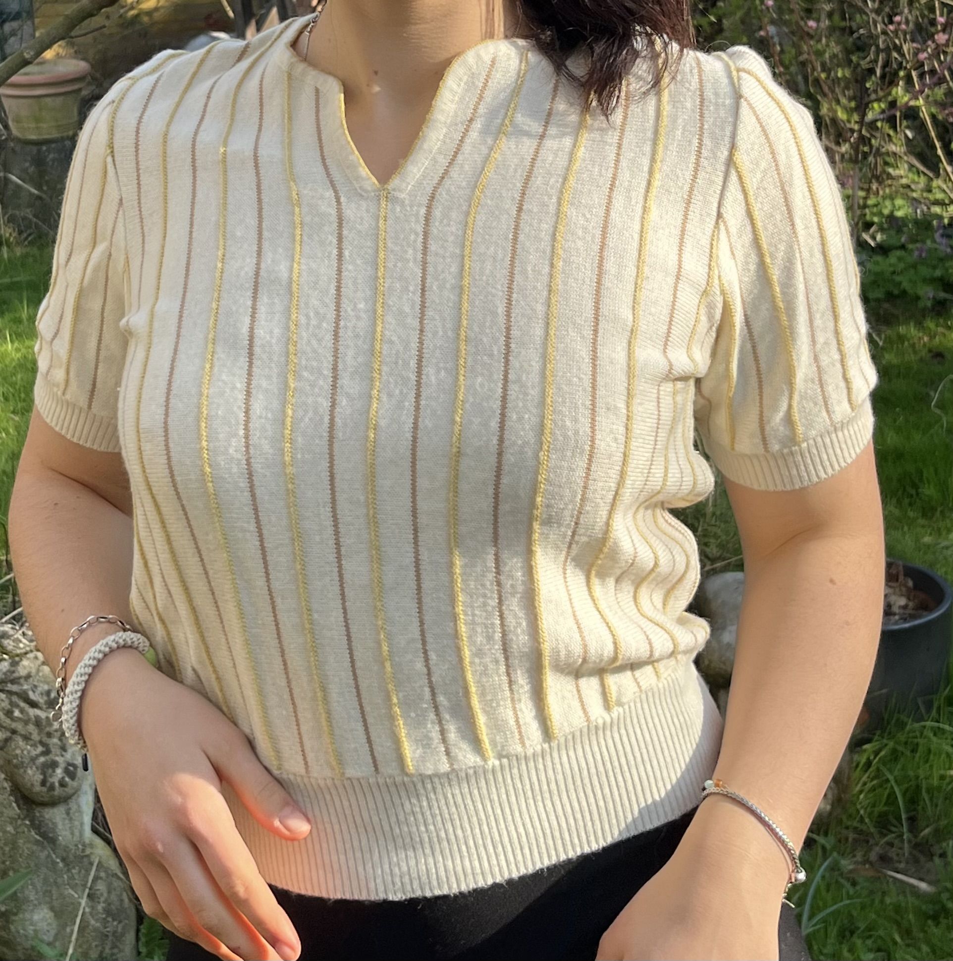Maglione in maglia rigato
