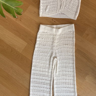 ASOS Design Strick-Zweiteiler in Creme