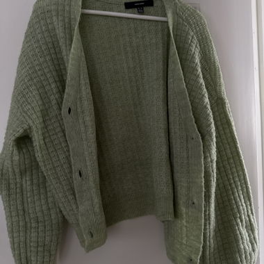 Cardigan in maglia verde chiaro