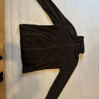 Black fleece jacket with zipper