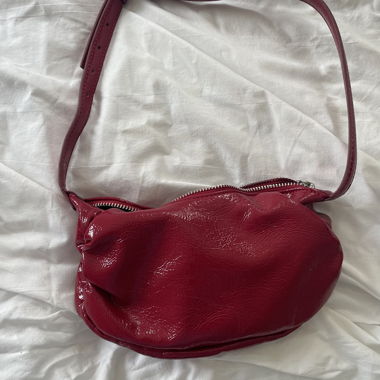 red baguette bag