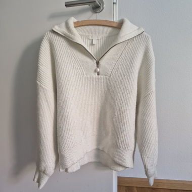 Pullover weiss Gr. M H&M zip up