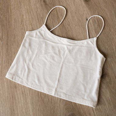 White top with thin straps