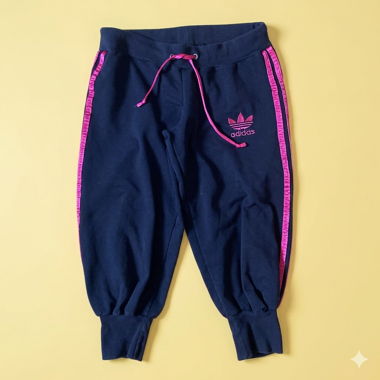 Pantalon de survetement Adidas noir et rose Y2K 3/4 M