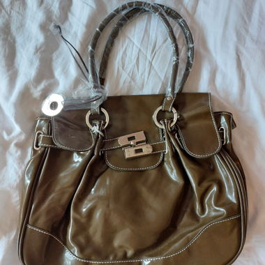 Cabas-Tasche aus Vinyl / Kunstleder-Stil 