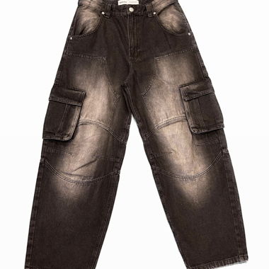 Cargo Black Washed Denkm Pants Size 32