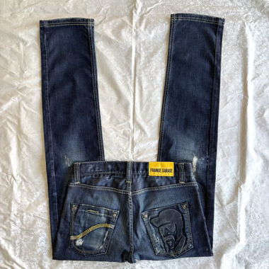 “Petal x8” low waist denim jeans