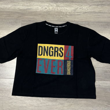 T-shirt nero crop