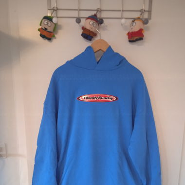 BloodySunday Gel Patch Hoodie Blau