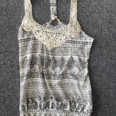 Patterned Top with Lace