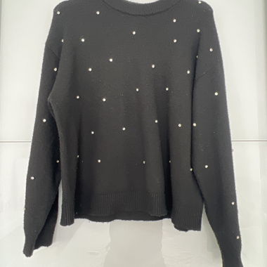 Maglione con Strass Nero
