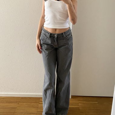 weekday washed grey jeans