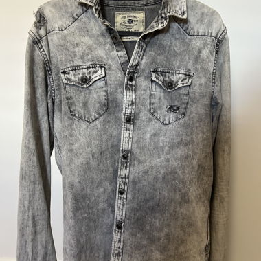Graues Denim-Hemd Zara Man