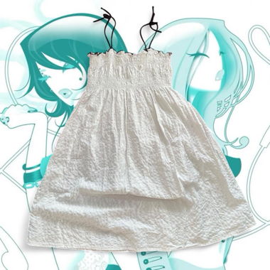 White babydoll summer mini dress