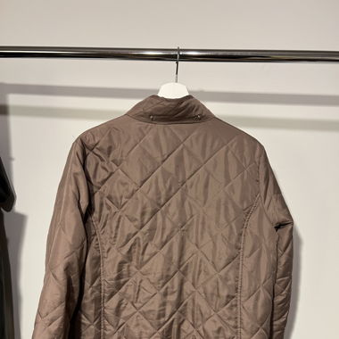 Brown quilted coat with pockets