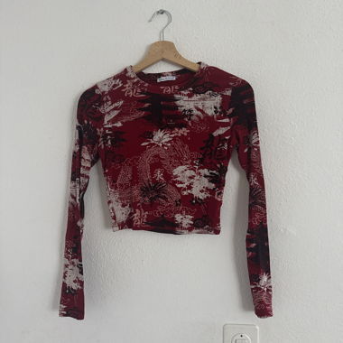 Long-sleeve crop top