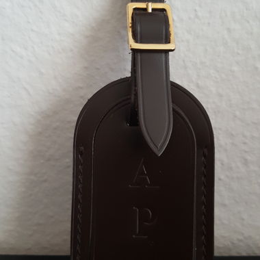 Leather Address Tag - Colour: Brown - NEW!