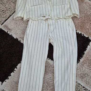 Ensemble blazer et pantalon rayé